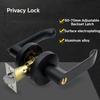 Aluminum Wooden Door Knob Lock Easy Installation Privacy Door Handles With Lock Cylinder Turn Button Door Lever Handle Set