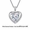 Korean Style Heart-Shaped Blue Crystal Necklace with Peach Heart Pendant