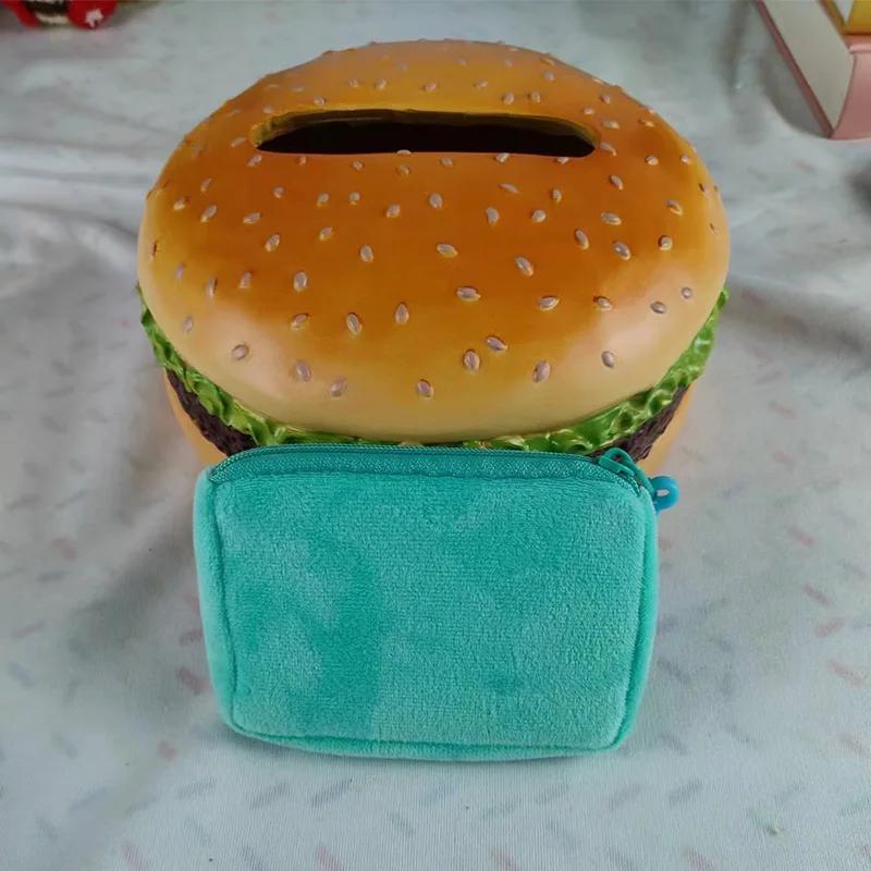 Mini Fashion Plush Square Zipper Coin Purse Card Package Coin Bag Cute Purse Key Earphone Pouch Women Thin Small
