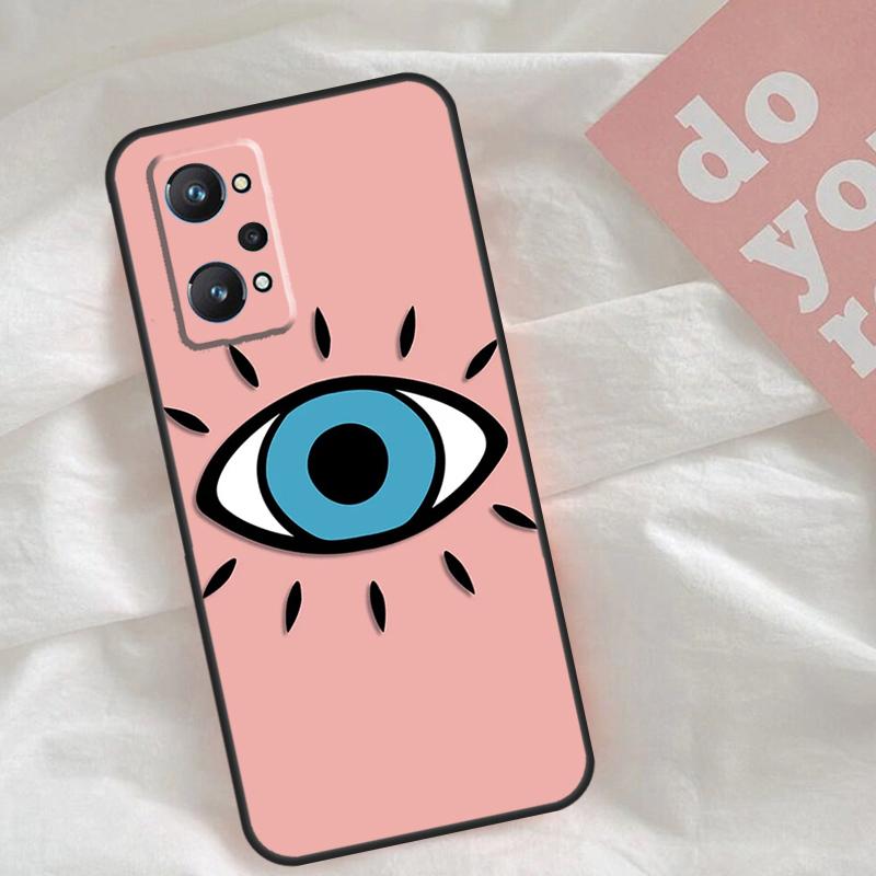 Big Eyes Cartoon Pattern Case For Realme C65 C67 C71 C63 C61 C55 C51 C53 C35 C75 11 12 13 14 15 Pro Plus GT6 GT7 Pro