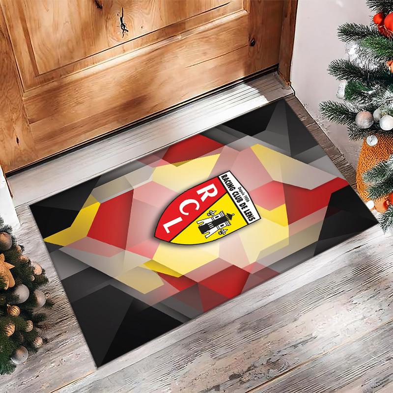 Lens FC Soccer Football Pattern Soft Area Rug Non Slip Indoor Floor Carpet Sports Decor Mat for Bedroom