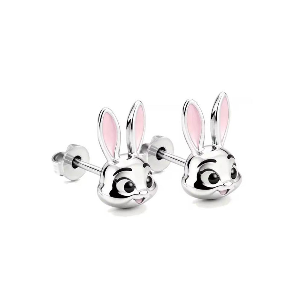 New 925 Silver Stitch Donald Duck Minnie Earrings With Zirconia Fashion High Quality Jewelry for Women Girls