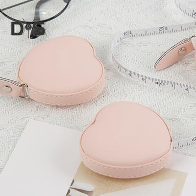 150CM Heart Retractable Tape Measure Soft Mini Measuring Tape Portable Tailor Sewing Cloth Weight Loss Body Measuring Tape Flexible Ruler Tape