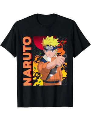 Naruto TShirt Men Summer Uzumaki Naruto Kunai Anime Graphic Short Sleeve Oversized Streetwear Shonen Fan Tee