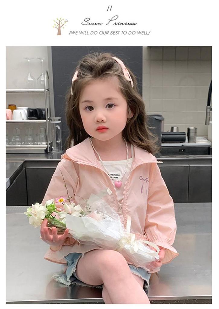 2026 Stylish Breathable Bowknot Sun Protection Outerwear for Baby Girls