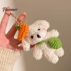 Healing Style Plush Toy Bear Charm Keychain, Cute Puppy Bag with Keychain Pendant Crocheted Accessories, Stuffed Animal for Women Girls Backpack Skin