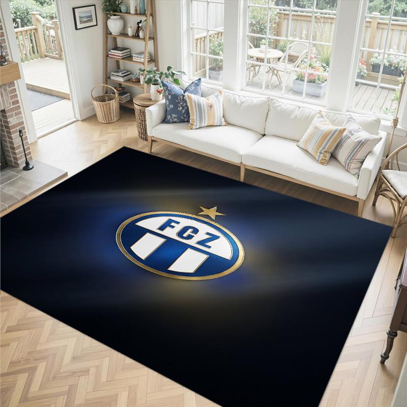 Tappeto in Velluto di Cristallo Design FC Zürich Accogliente Non?Tappeto Stampato Antiscivolo per Camera da Letto Soggiorno Ingresso