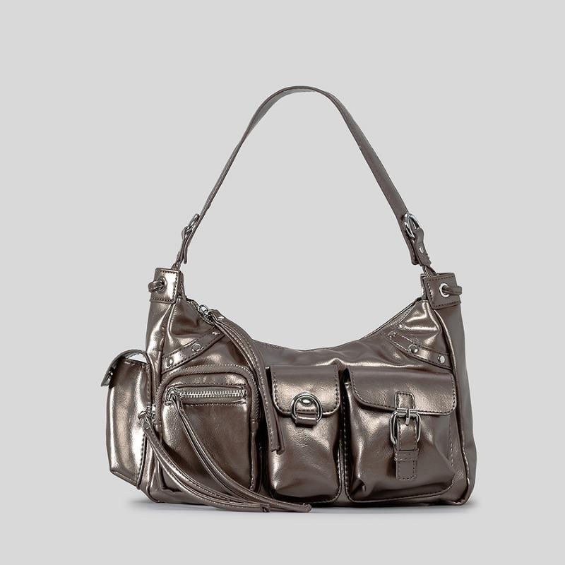 

Motorcycle Bag Single-shoulder Crossbody Bag Stylish Underarm Bag срібний/сірий колір