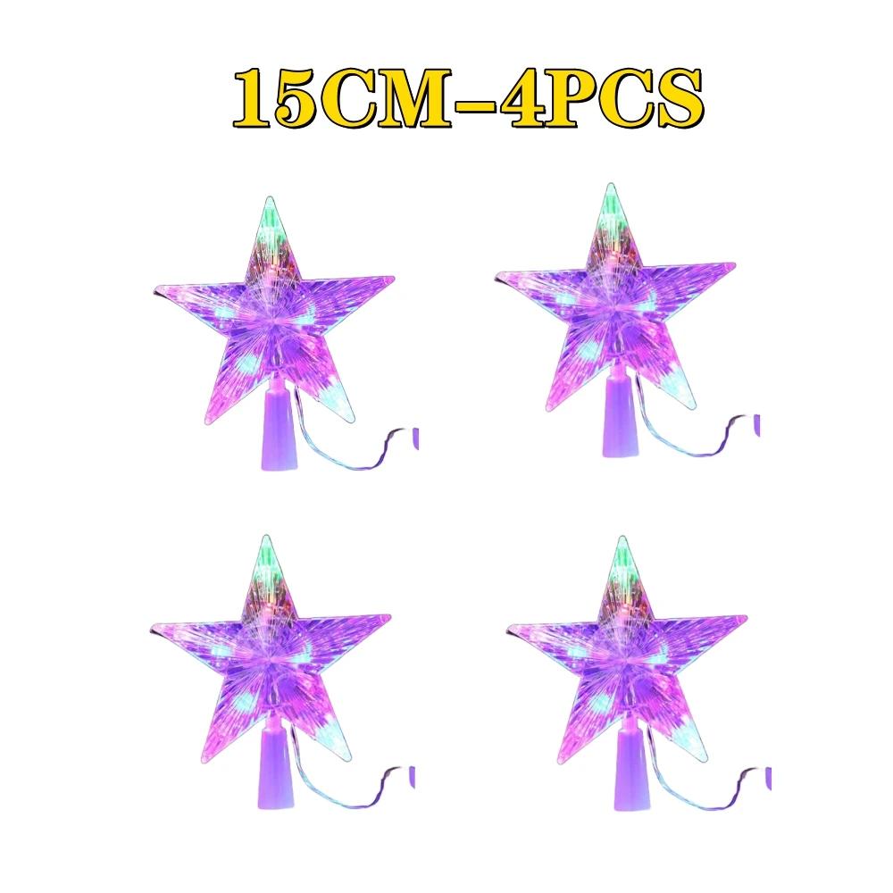 LED Pentagram Christmas Tree Top Lights New Year Decoration Garland Fairy Lights Party Wedding Christmas Decoration