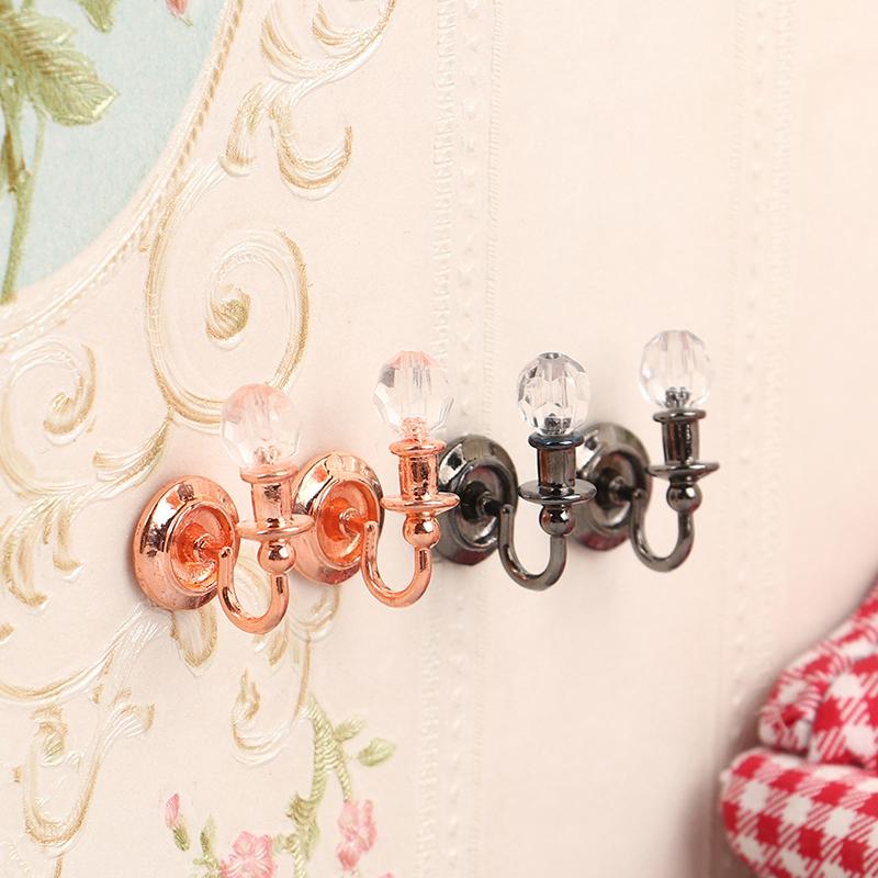 1Pair 1:12 Dollhouse Miniature Wall Light Lamp Home Furniture Model Decor Toy