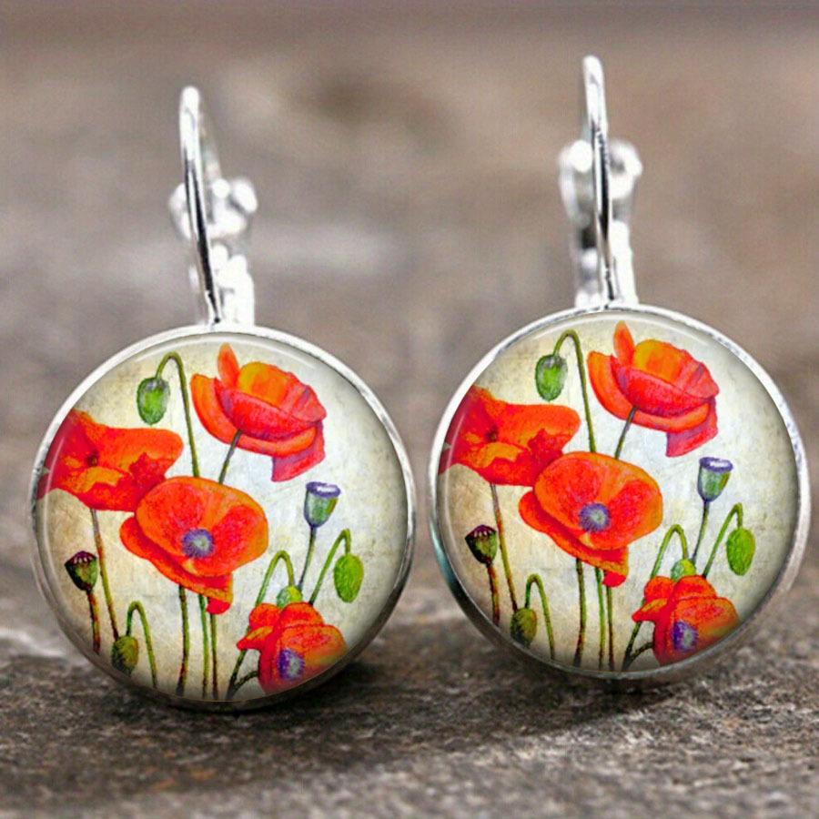 Fashion Earring Y2K Vintage Marigold Time Gem Flower Ear Buckle