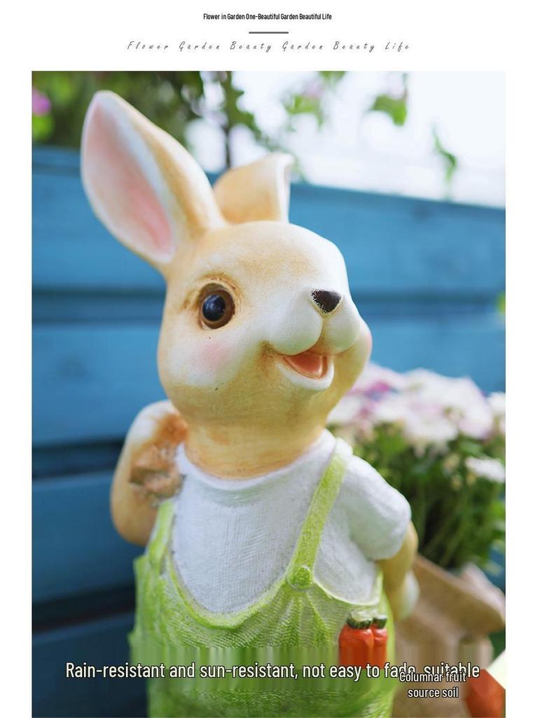 Cartoon Rabbit Flower Pot: Creative Outdoor Succulent Ornament for Gardens and Kindergartens
