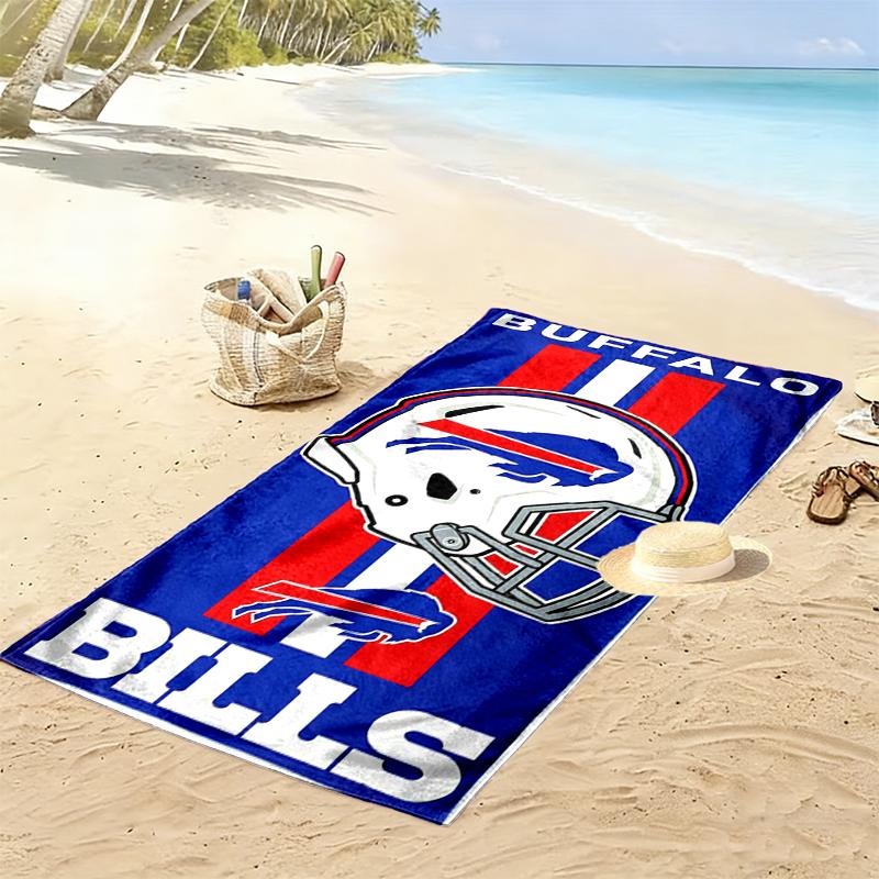 Buffalo Bills Beach Towel Beach Towel Microfiber Beach Towel, Lightweight and Quick-Dry, for Summer Travel, Swimming Pool Fan Birthday Gift