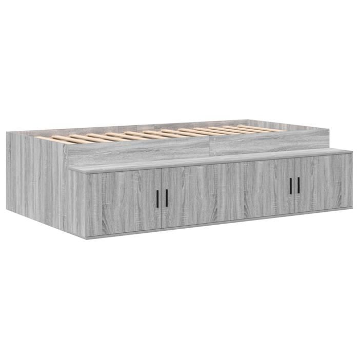 VidaXL Lit de rangement Gris Sonoma 80x200 cm 3335202