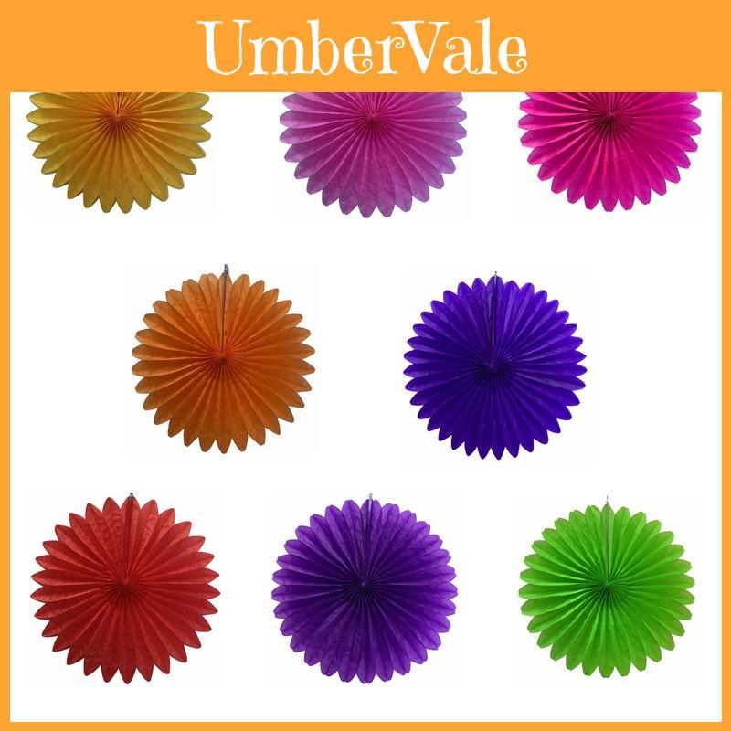 Elegant Tissue Paper Flower Hanging Fan Set For Vibrant Wedding Birthday Decor