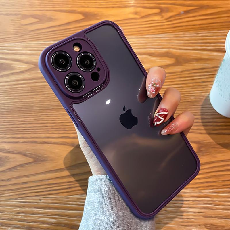 Luxury Ultra -Thin Matte Lens Protection Phone Case For Iphone 14 13 12 11 Pro Max Xr Xs Max 14plus Soft Shockproof Bumper Cover