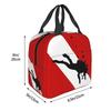 Scuba Dive Flag Bubble Red White Portable Lunch Box for Diving Thermal Cooler Food Insulated Lunch Bag School Children Student