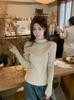 Women's Asymmetric Off-the-Shoulder Knit Halter Top - High-End French Irregular Sweater for Autumn 2026