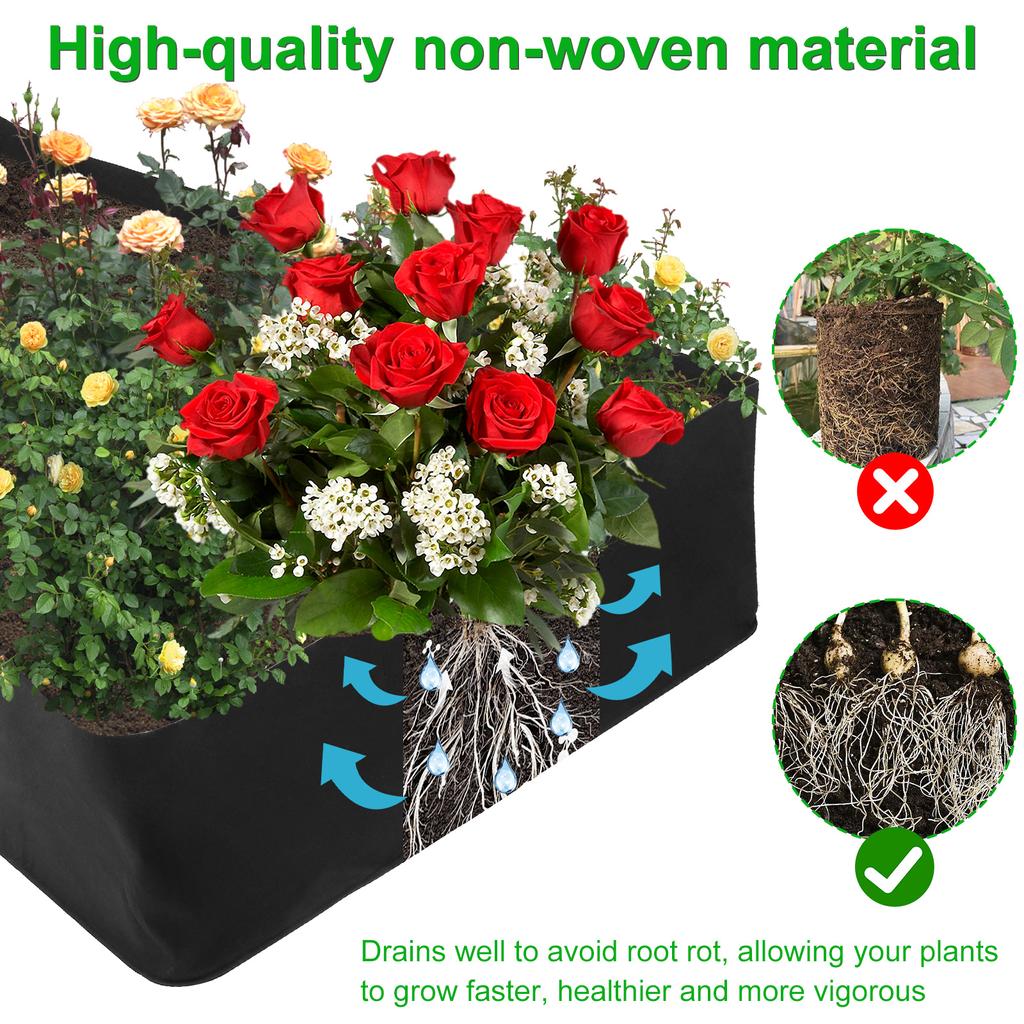 Garden Raised Planting Bed 4/8 Mesh Felt Fabric Grow Bag Vegetable Flower Potato Planting Container Reusable Large