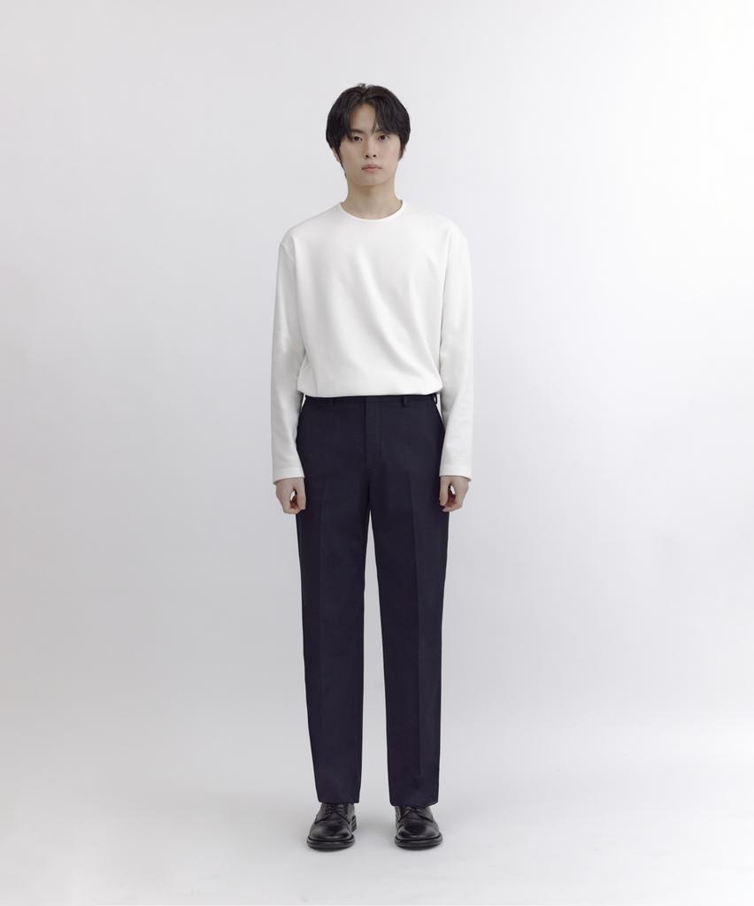NONBLANK [Saint Year] Semi-Wide Fit Slacks_Navy