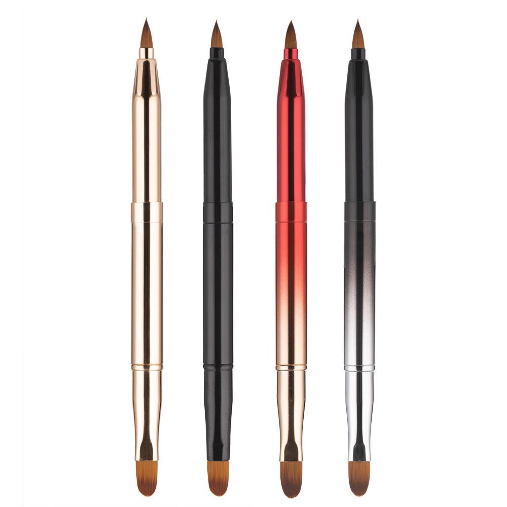 Retractable Dual-Ended Lip & Concealer Brush with Lid – Portable Mini Makeup Tool