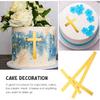 Gadpiparty Wedding Decorations 10pcs Cross Cake Toppers Acrylic Crossing Cake Decorations Baptism Cupcake Picks Golden Dessert Inserts for Baby