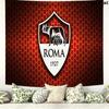 Tenture murale de football AS Roma Esthétique Accrochage mural Couverture en tissu imprimé Tapisseries décoratives pour chambre à coucher Salon Décoration de la maison