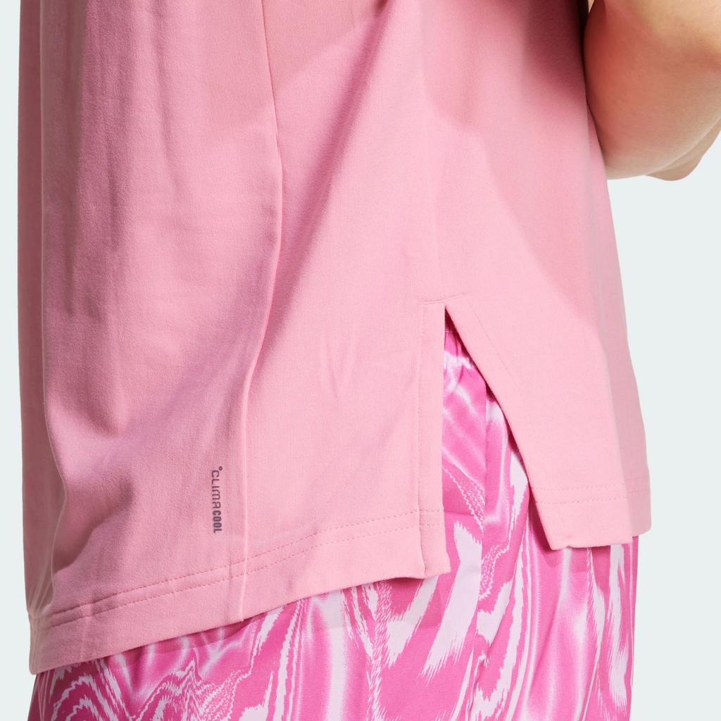 Adidas D2T FreeLift Round Neck Quick-Dry Sports Casual Short Sleeve T-Shirt Women Tops Blessing-Pink JZ0801
