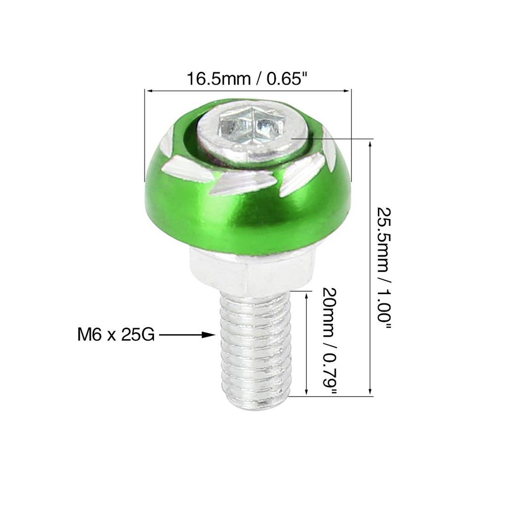 uxcell Kennzeichenschrauben Kennzeichenschrauben Motorradkennzeichenschrauben Metall 6mm 10 Stück Grün