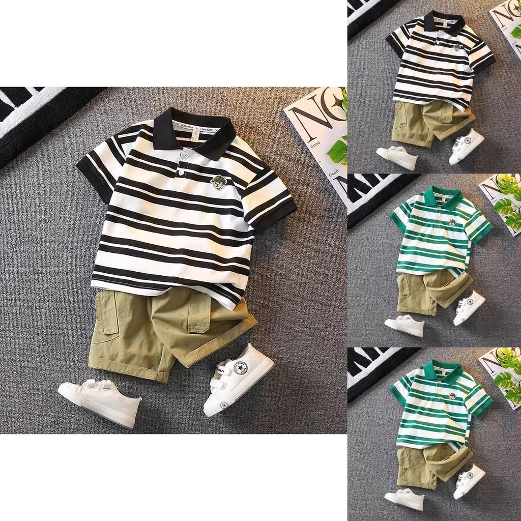 Trendy Boys Summer Outfit 2024 Stylish Two Piece Set Short Sleeve For Ages 3 To 8