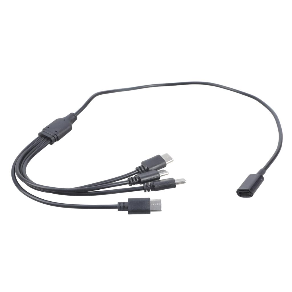 USB C Female to Male Splitter Charging Cable Multi Device Support 5V 3A Output Plastic Housing Compact 50cm Length