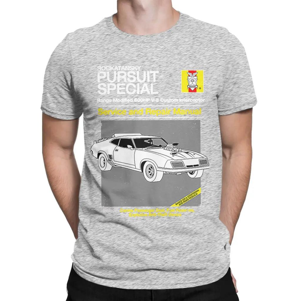 Men's T-Shirts V-8 Interceptor Service Repair Cotton Tee Shirt Short Sleeve Mad Max Fury Road T Shirt Round Collar Clothing