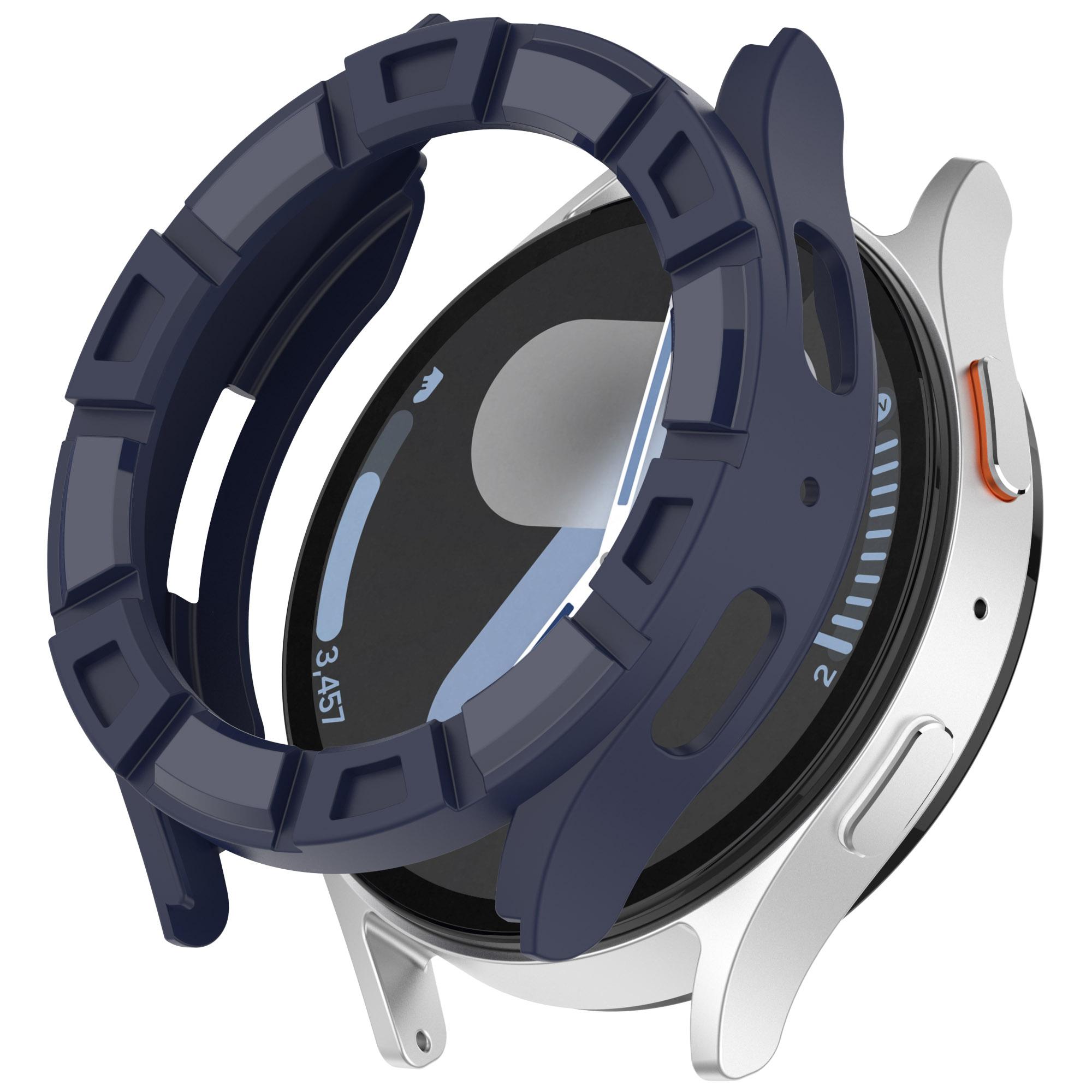 

For Samsung Galaxy Watch7 44mm Watch Case Hollow Armor Soft TPU Watch Frame Blue