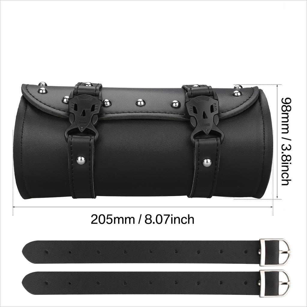 Motorcycle Saddlebags PU Leather Front Fork Tail Tool Bag Luggage For Harley Chopper Bobber Cruiser Sportster XL 883 1200 Bag