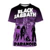 Round Neck 3D Black Sabbath Band Graphic Printed Long Sleeved Men's T-shirts - Soft Medium Stretch Polyester Fabric Summer Relaxed Fit Clothing