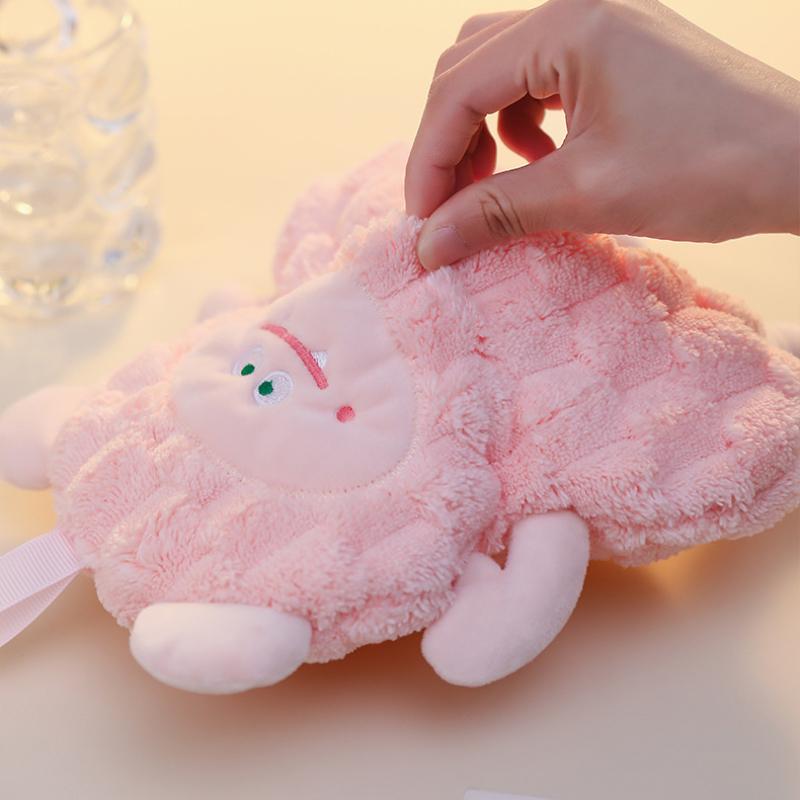 1PC Hangable Double-layer Hand Towels, Coral Velvet Square Towels, Children's Hand Towels, Handkerchiefs, Kitchen and Bathroom Rags, Absorbent Towels