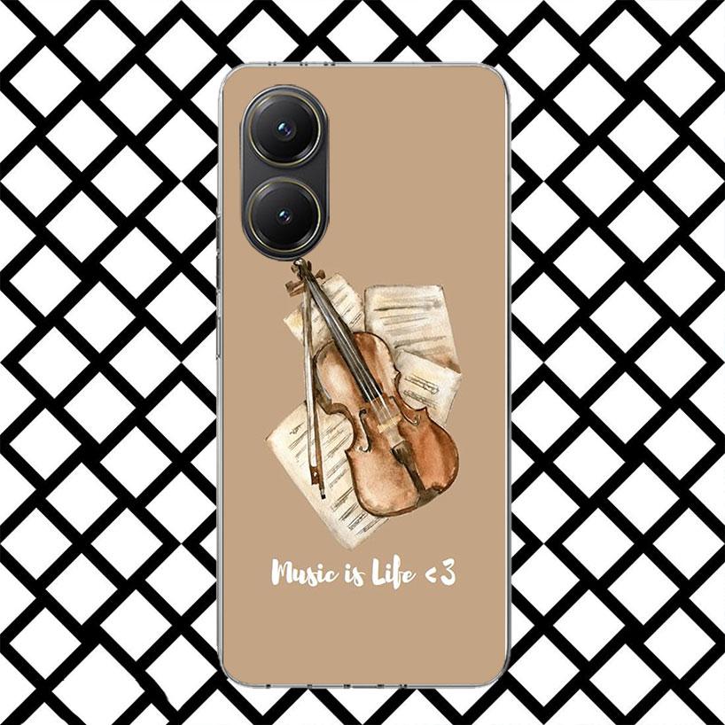 Music Violin Phone Case for Xiaomi Poco F7 Ultra X7 X6 X5 Pro X4 Gt M8 M7 Redmi 15 15C 13 13C 12 12C Soft Cover Fundas Poco F7 U