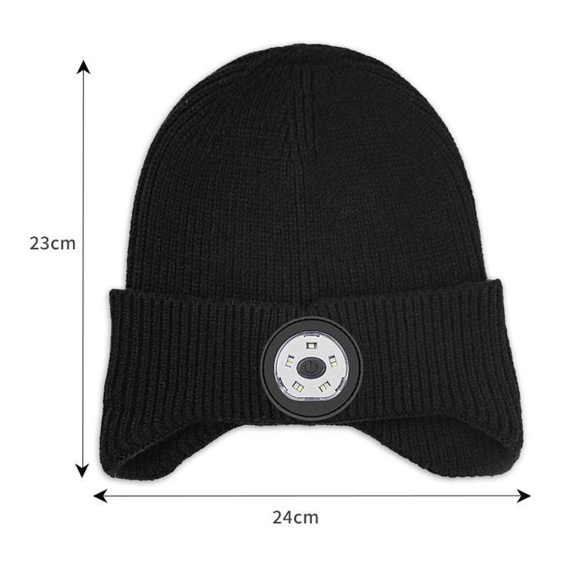 VAORLO Bluetooth Plush Hat Earphones With Flashlight HiFi Stereo Music Super Bass Headset HD Noise Cancel Headphone For All Smartphones