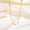 Irregular New Fashion Colorful Necklace Lovely Small Temperament Stone Necklaces Gentle and Versatile Stainless Steel Jewelry