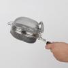 Stainless Steel Hand Roaster with Wooden Handle, Round, 14cm Diameter, Suitable for Home Use (includes Cooking Thermometer)