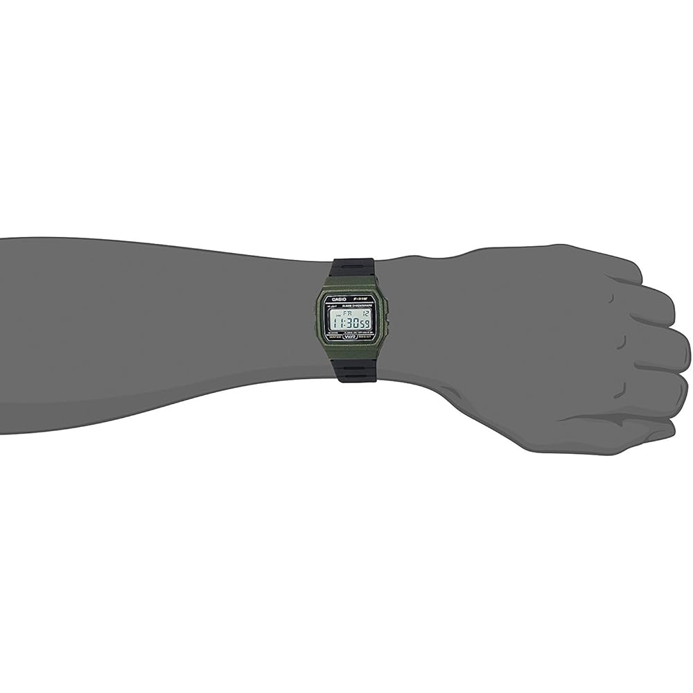 Casio F91WM-3A Unisex Watch Khaki Color Lightweight Design Water Resistant