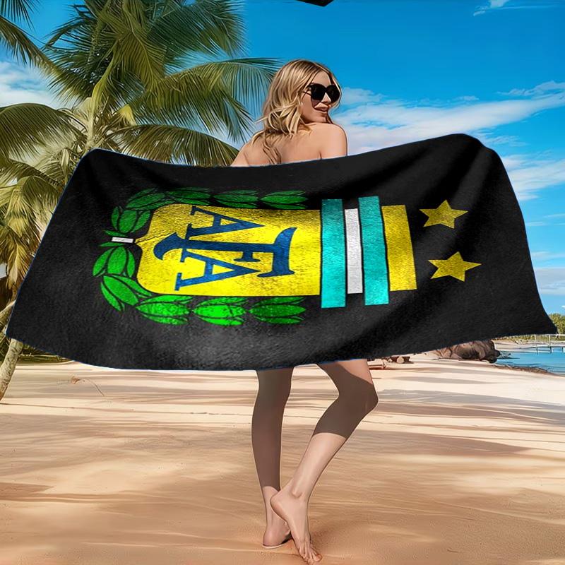 Asciugamano da Spiaggia in Microfibra Stampato Squadra di Calcio Argentina, Morbido e Assorbente, Asciugatura Rapida, Ideale per Viaggi Estivi, Essenziale per la Spiaggia, Piscina