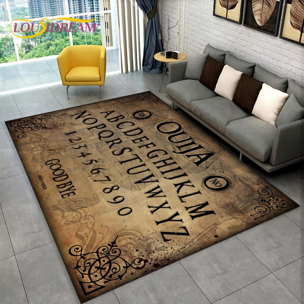 Ouija Tarot Witchcraft Gothic Area Rug,Carpet Rug for Living Room Bedroom Sofa Doormat Decoration,Kids Play Non-slip Floor Mat
