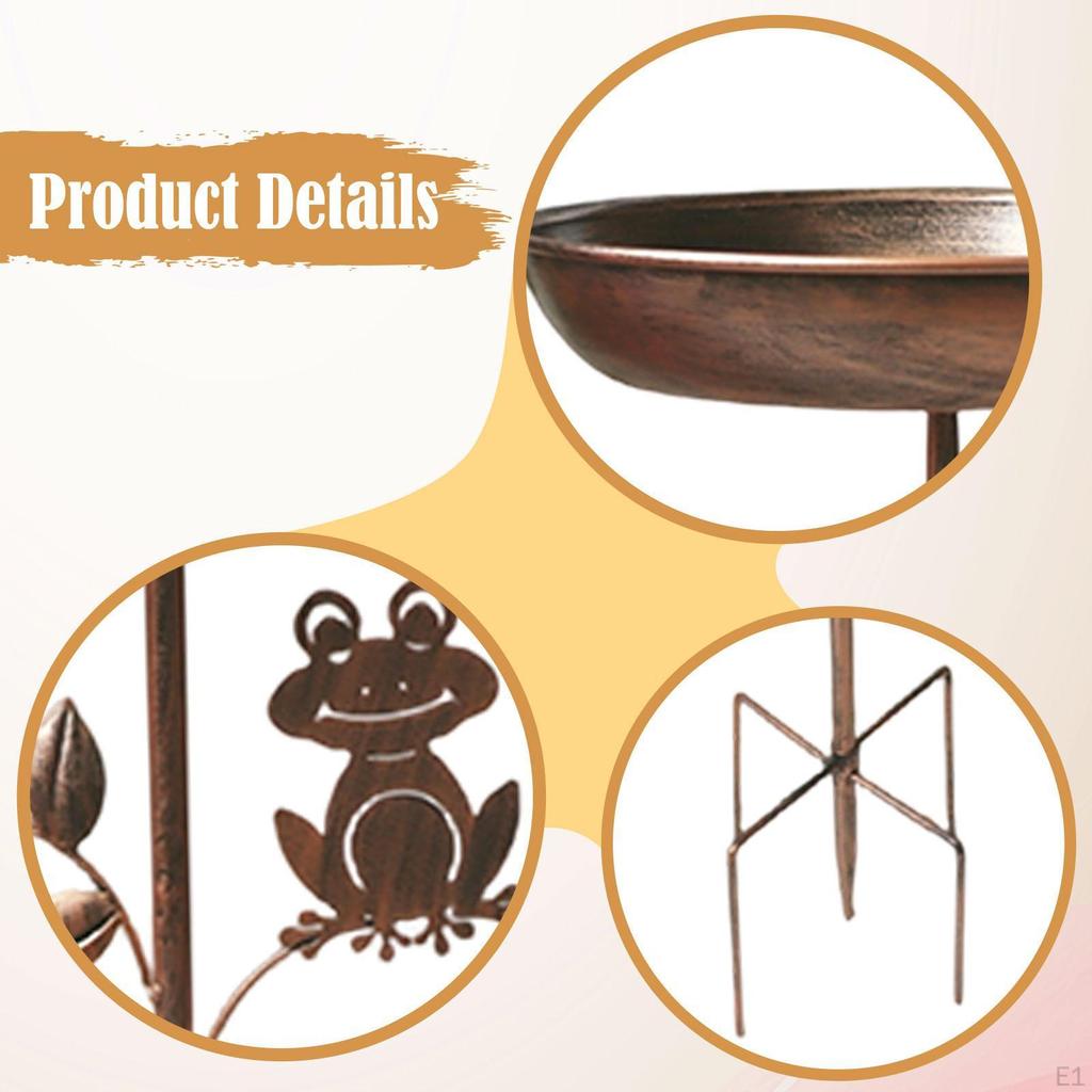 Vogelbad Vogelfutterhaus Schwerlast Geschenk Wasserschale Futterspender mit Gartenstecker Vintage für Park Veranda