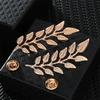 1 Pair Retro Collar Brooches Tree Leaf Wolf Rhinestone Fashion Lapel Pin For Men Women Shirts Suits Clothes Decor Jewelry Gift