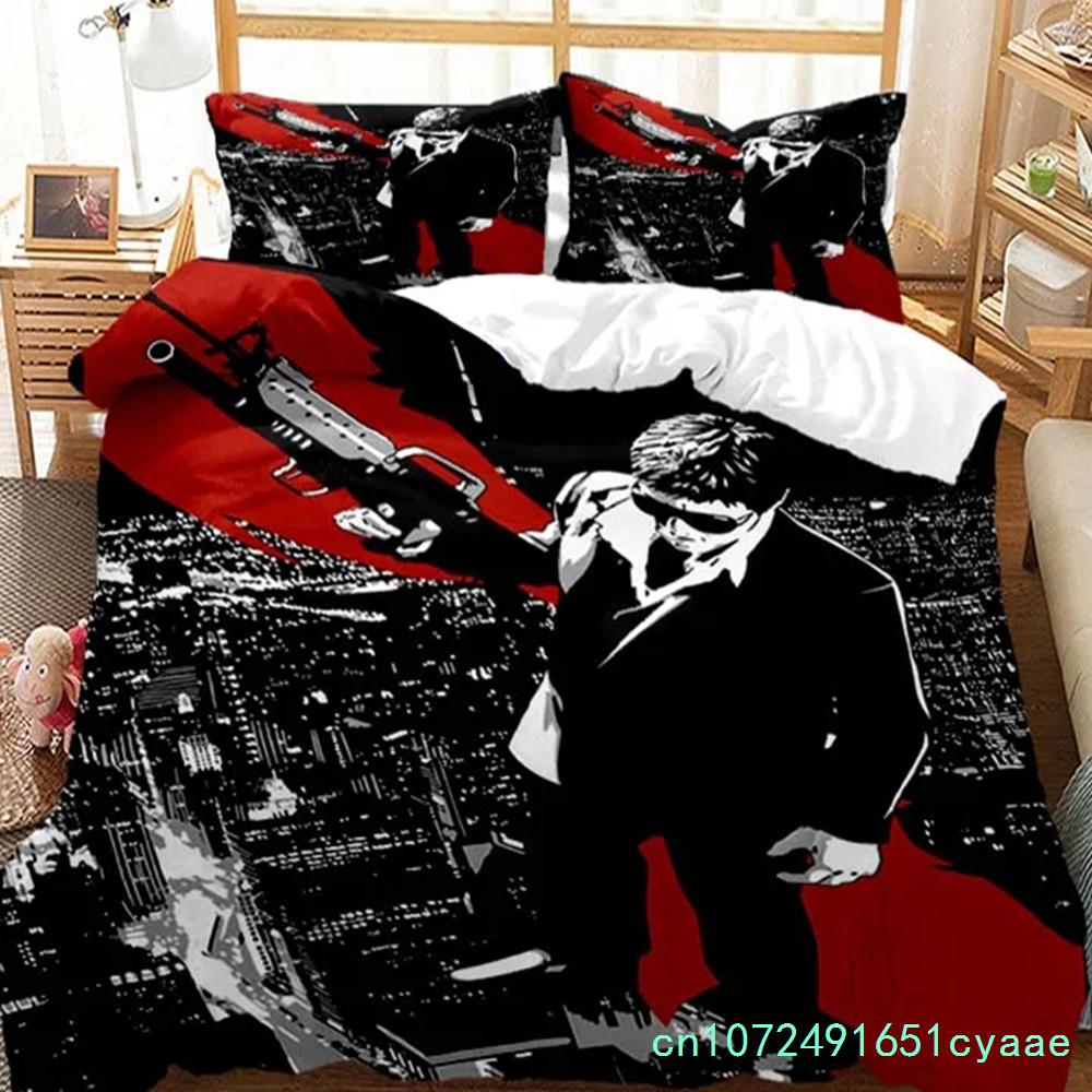 Tony Montana Scarfaces Bedding Set Boys Girls Twin Queen Size Duvet Cover Pillowcase Bed Boys Adult Home Textileextile