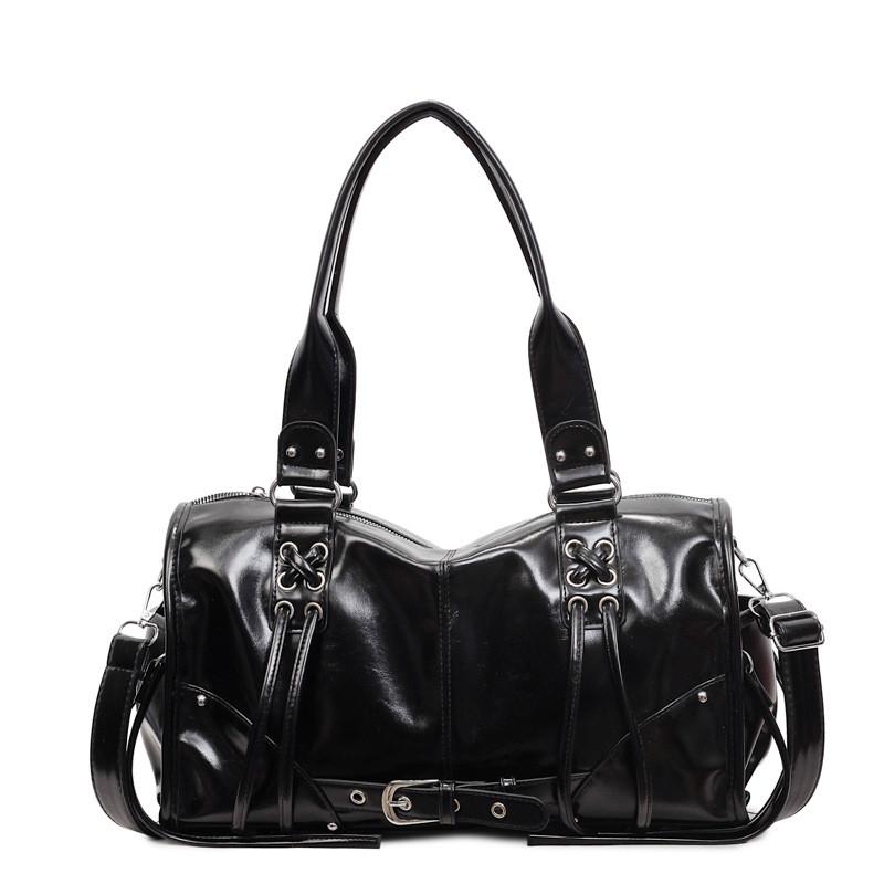 Minimalist Pillow Shoulder Bag For Women In Pu Oil Wax Leather With Large Capacity