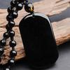 Obsidian Pendant Couple Style Ping an Brand Necklace Pendant Sweater Chain