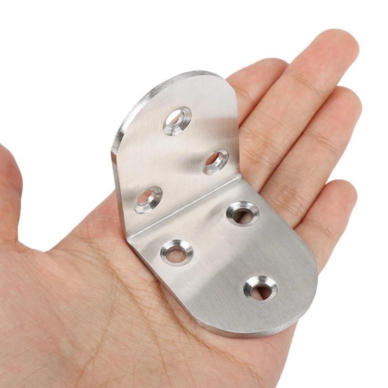 4Pcs 90 Degree Angles Brackets 3 Hole Metal Joint Fasteners Rustproof Metal Corner Brace for Cabinets Shelves Assembly