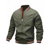 Herren Freizeit Stehkragen Doppelstreifen Jacke Mantel